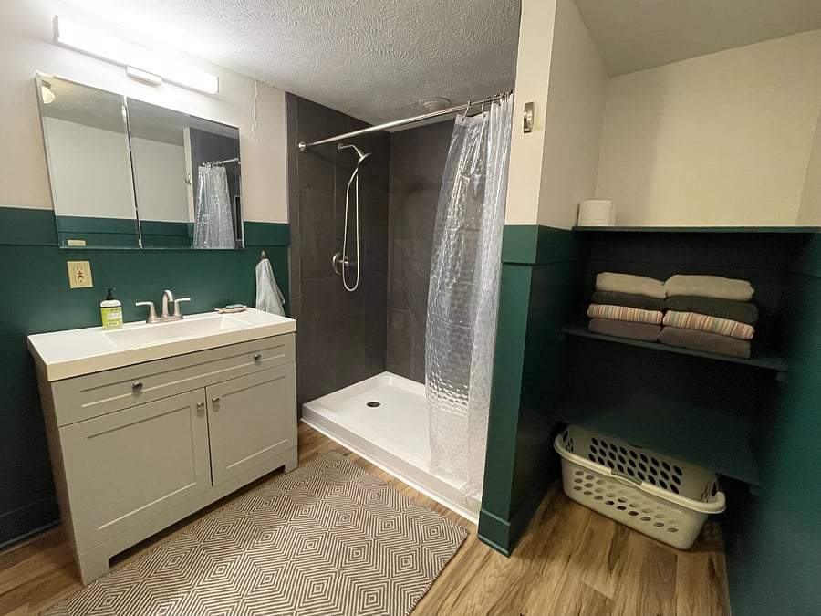Basement bathroom.