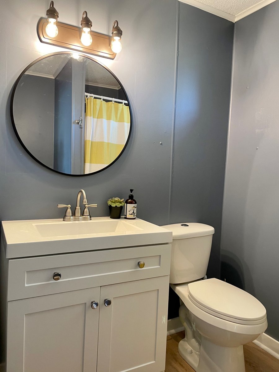 small bathroom with shower. no tub.