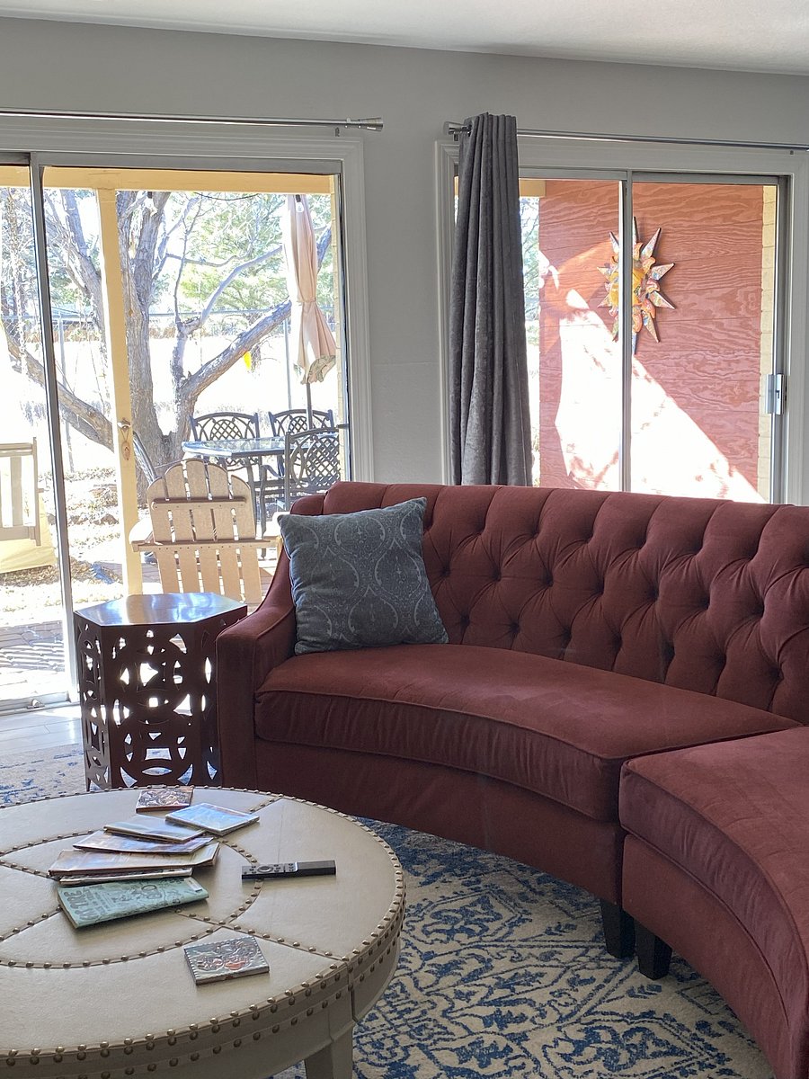 Living area with two sliding doors