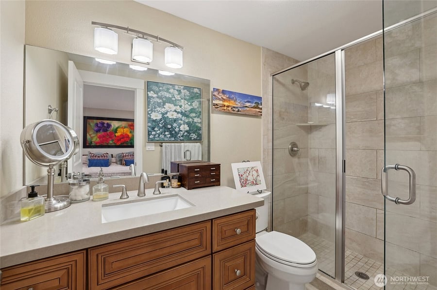 Master bathroom with walk-in shower