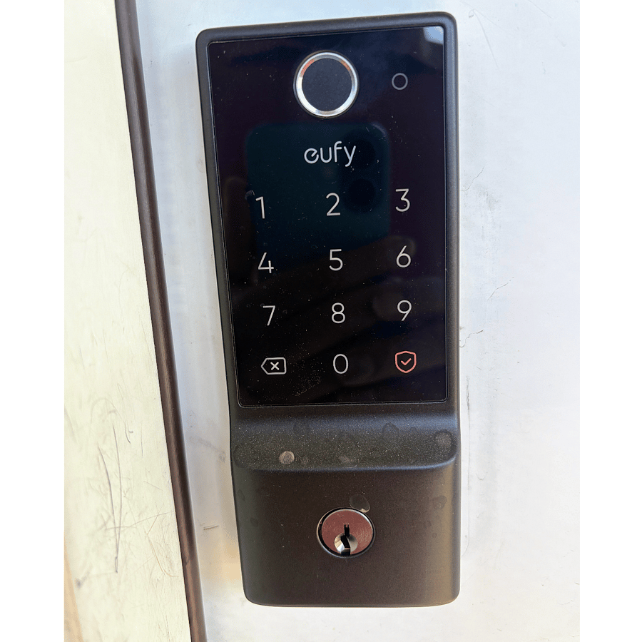 Simple Keyless entry. Simply enter your PIN to unlock. Simply press check mark to lock.