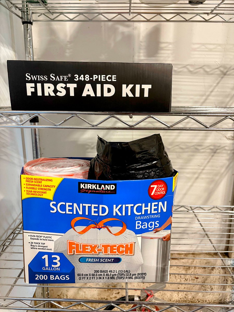 Large and kitchen garbage bags provided
Swiss Safe First Aid Kit for Medical Emergency Aid, 348 Pcs