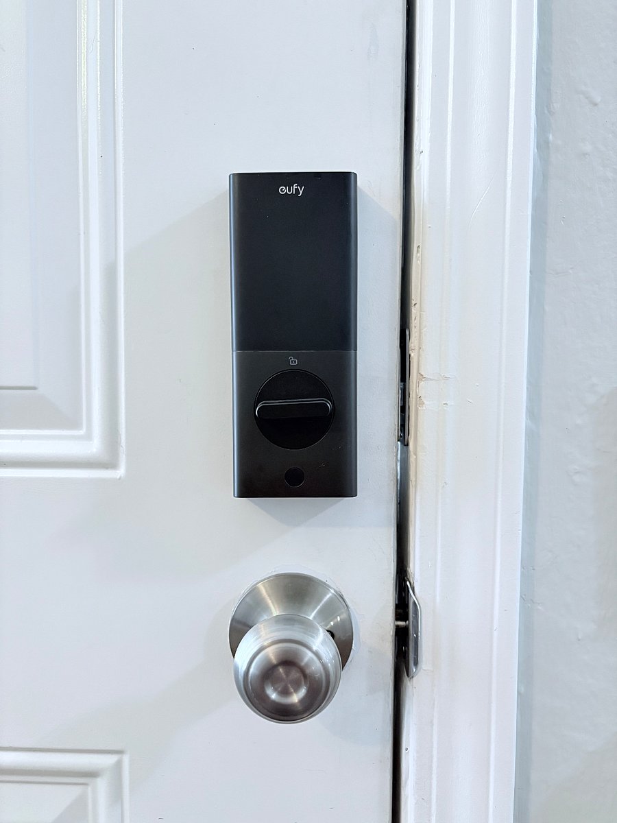 Simple internal deadbolt manual lock and unlock.