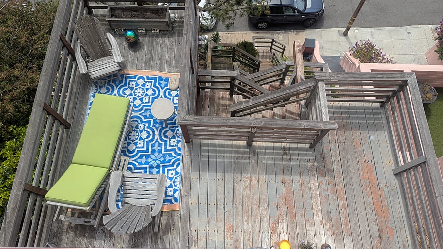 South facing deck and stairs
