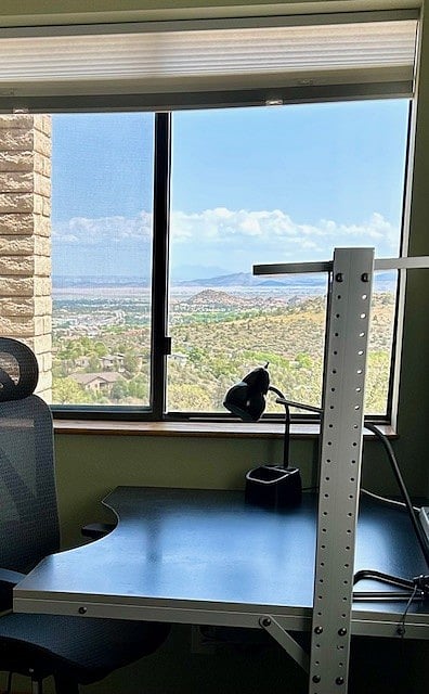 View from office (and entrance/living room) of 12,000' peaks and many other scenic landmarks
