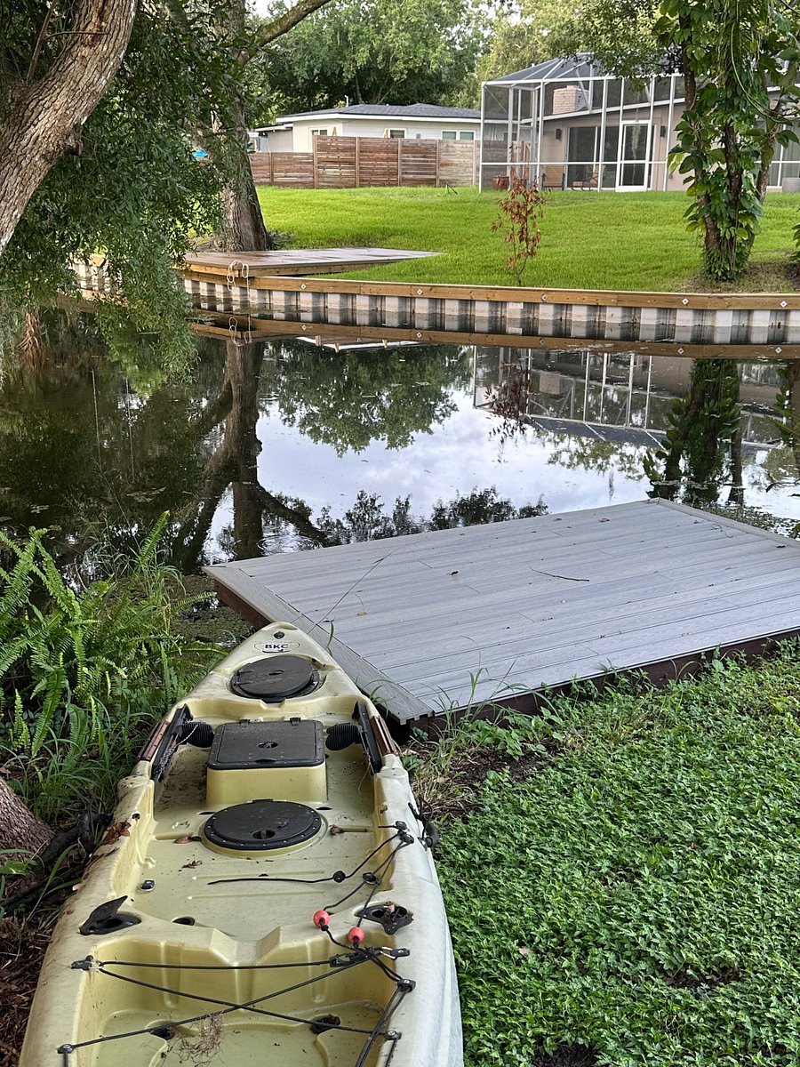 Kayaks available to launch off dock.