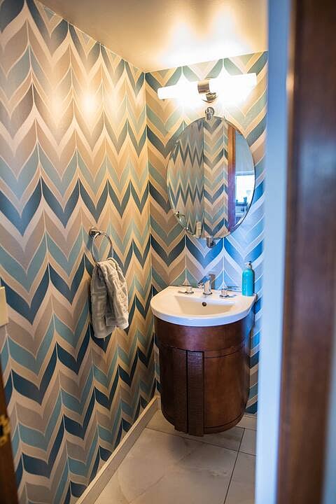 Modern Half Bathroom off the Entryway