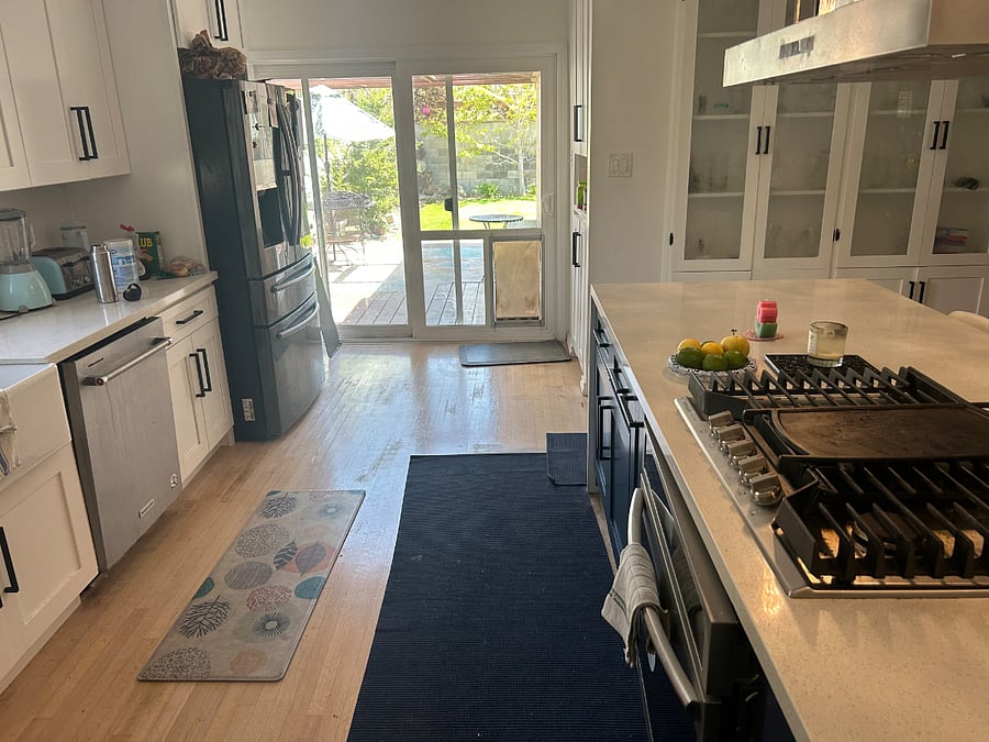 Kitchen leads out to the patio
