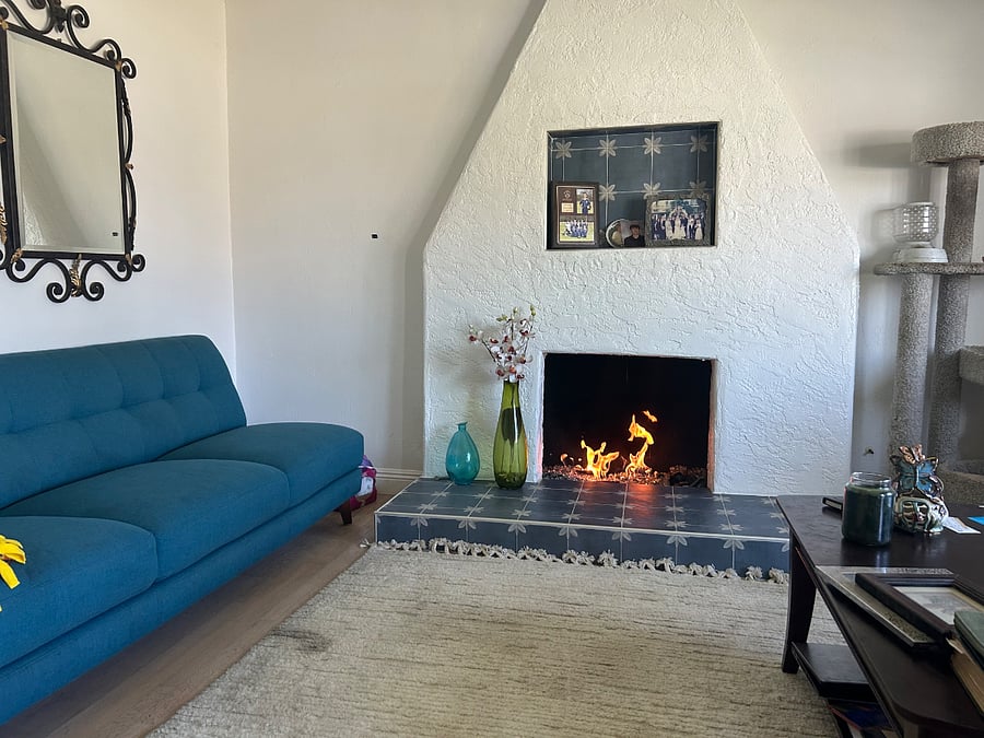 Fire place with gas