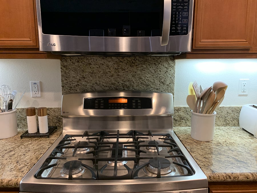 Kitchen stovetop. 