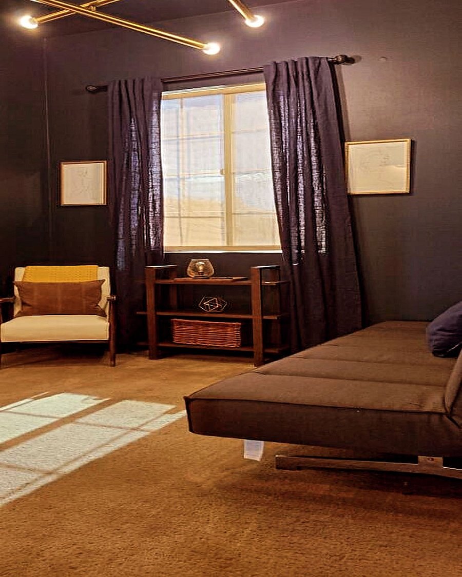 Room 1 with ensuite bathroom and futon bed.