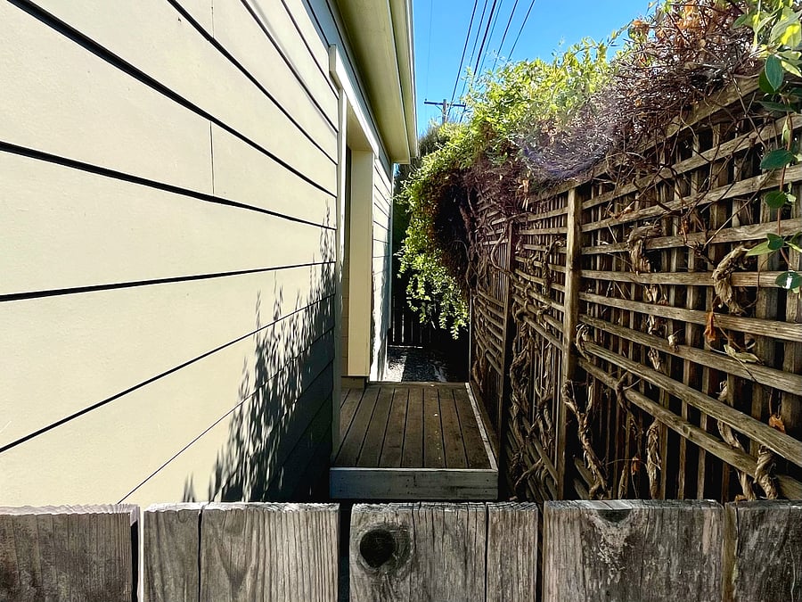 Gated private entry for tenants' use only.