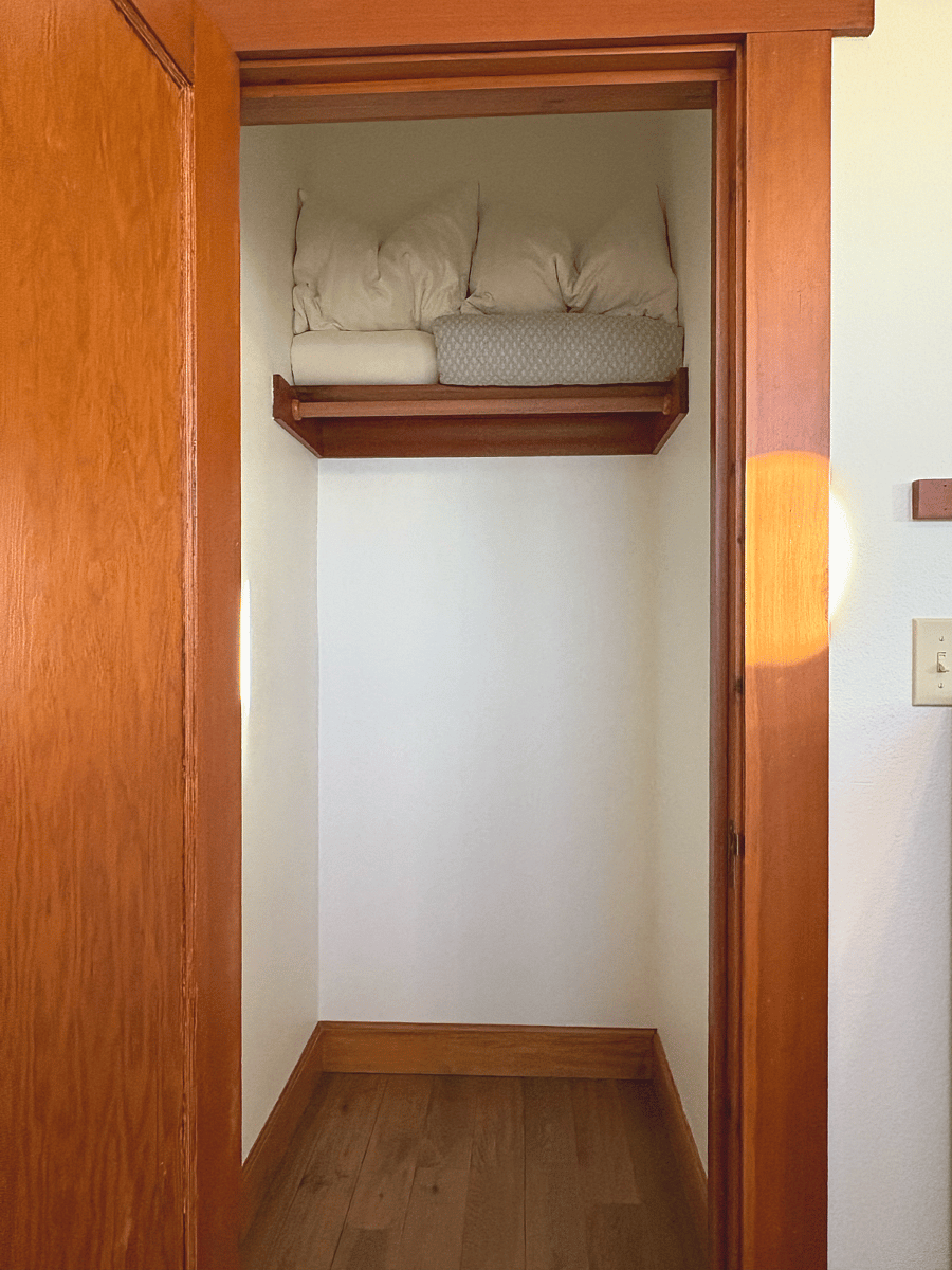 The second bedroom closet is spacious.