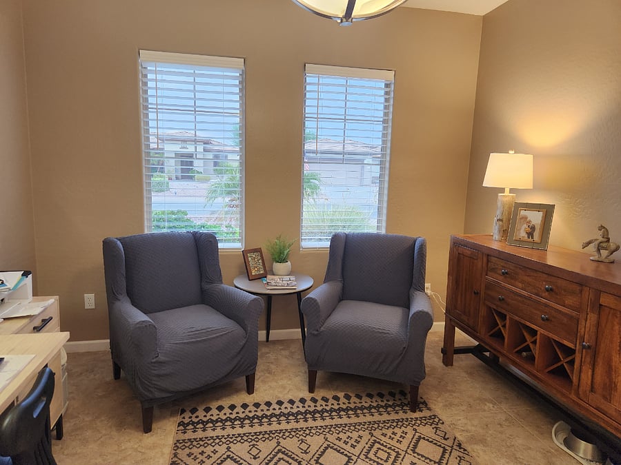 Office and seating area