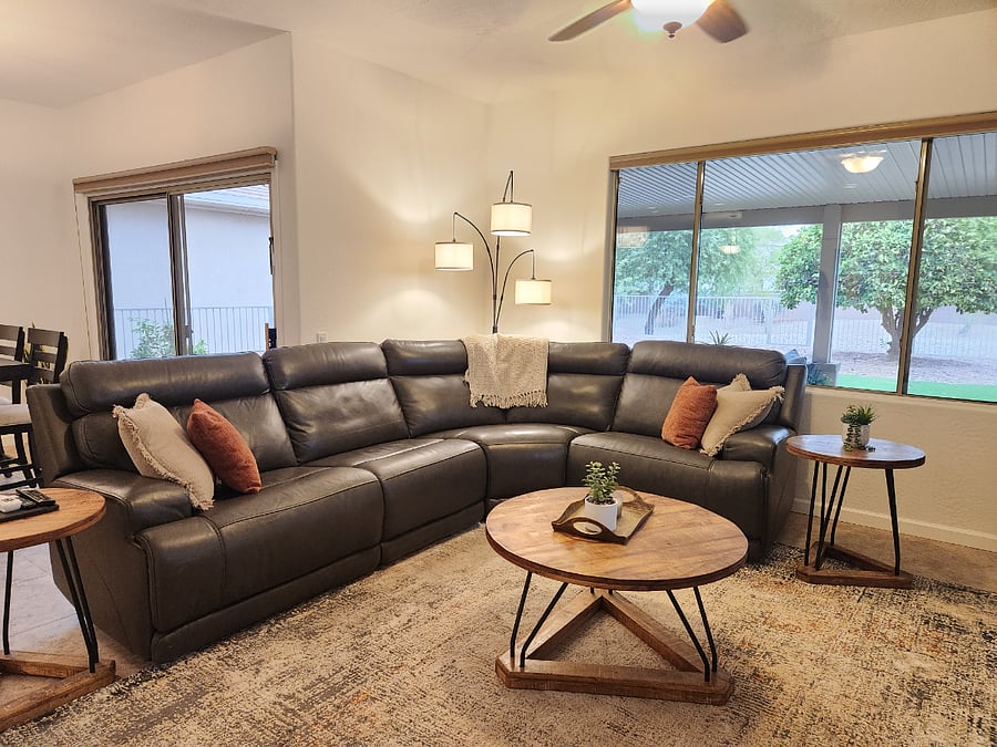 Zero gravity leather sofa