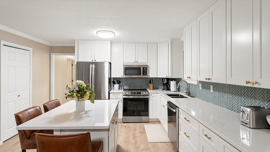 Large kitchen with ample storage