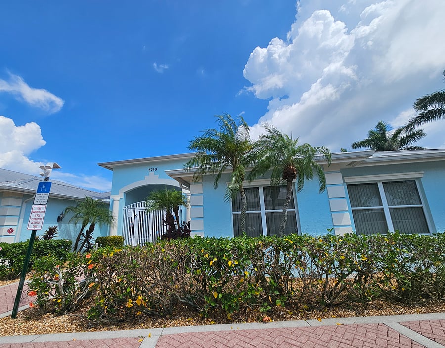Outside the clubhouse