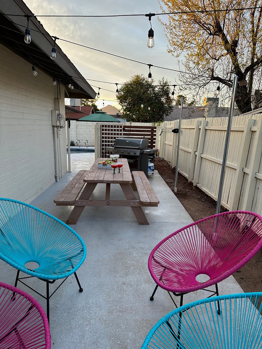 Backyard Side Dining Table and Large Grill