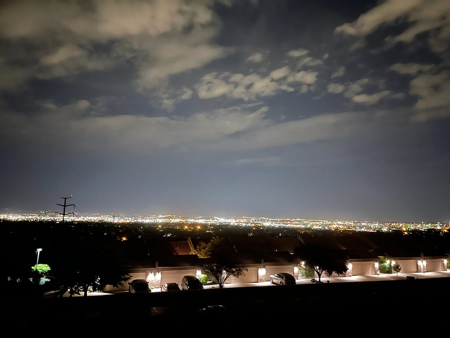 Albuquerque night lights, view from balcony.