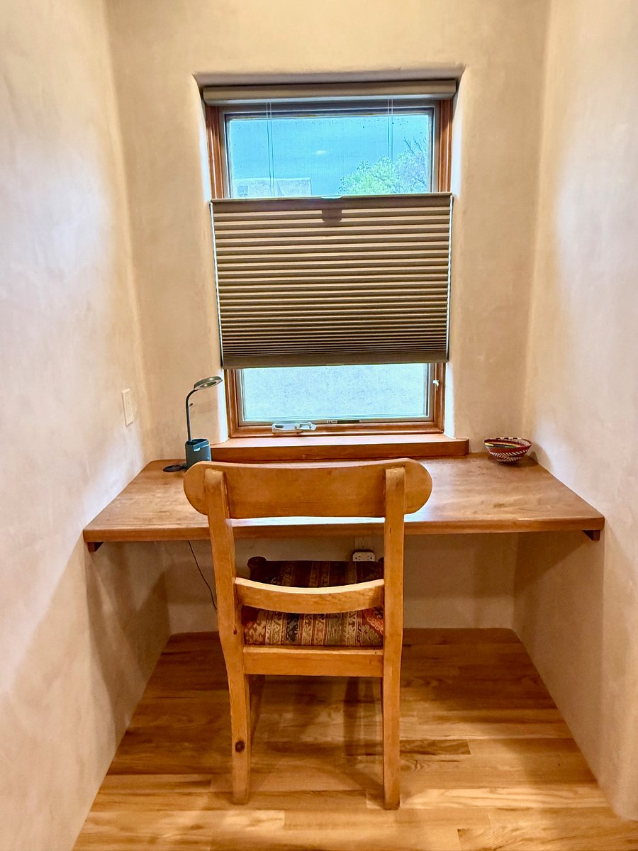 very comfortable and private built in workspace.