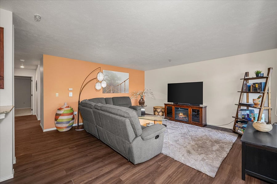 View of entrance hallway and living room