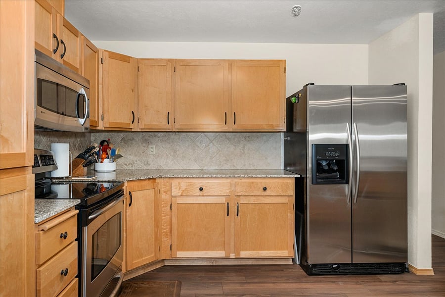 Full size refrigerator with ice and water in the door