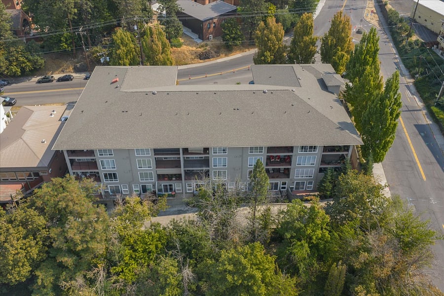 Exterior of Condo building on the drivewat/garage side