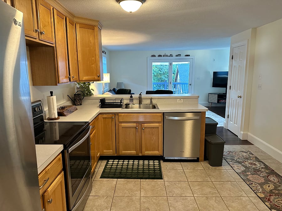 Kitchen with View Towards Open Living Room