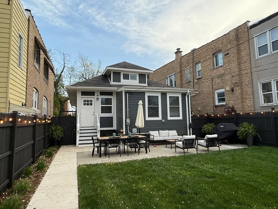 Private entrance to the garden apartment. Proceed thru the gate, down the stairs. Enjoy the spacious and tranquil outdoor patio and back yard with BBQ Grill, modern patio furniture, fire-pit and beautifully landscaped back yard.