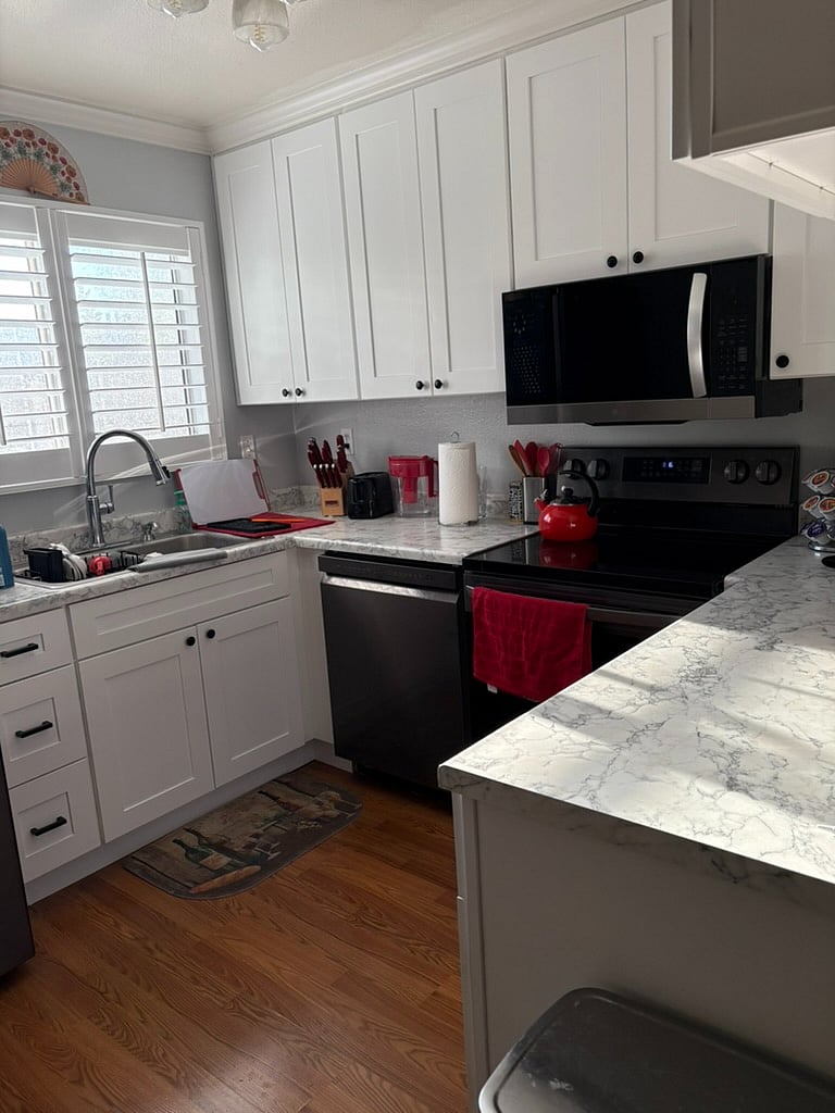 The kitchen was just remodeled and brand new appliances installed. 