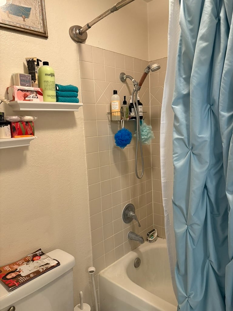 View of the shower head.