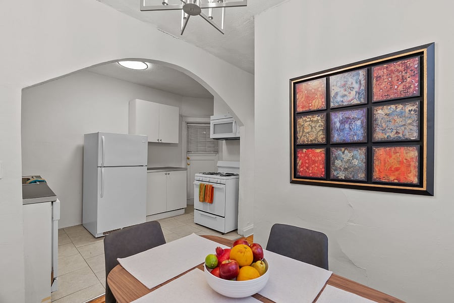 Dining nook looking towards kitchen