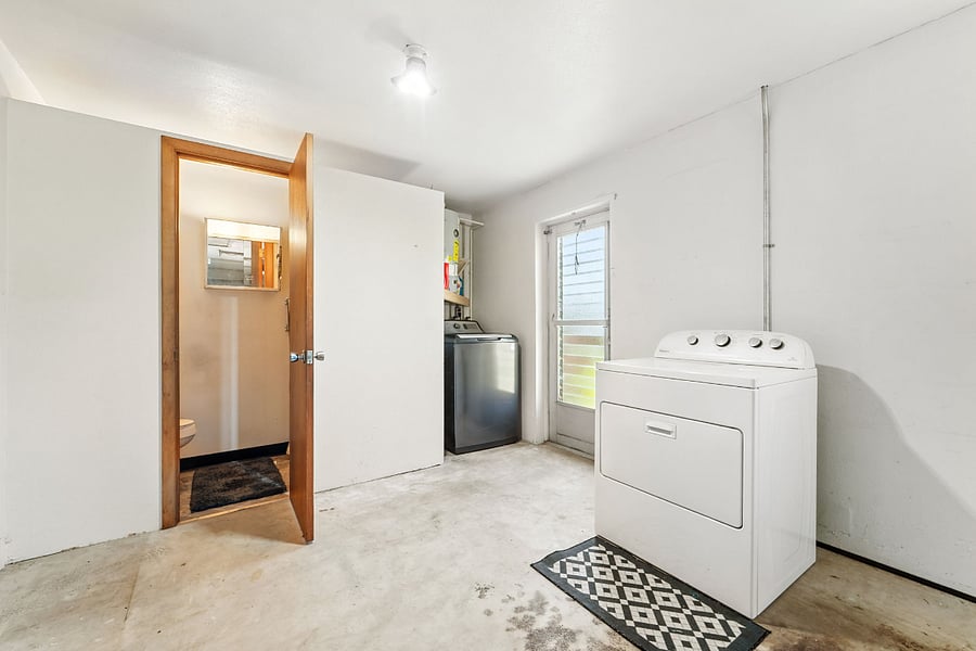 Full size washer and dryer on premise.