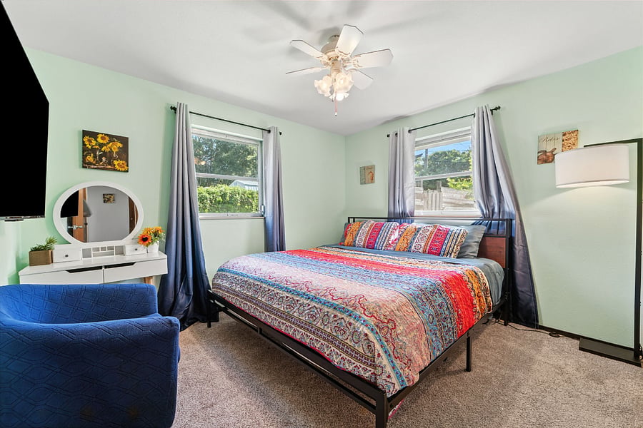 Main bedroom with comfy King bed