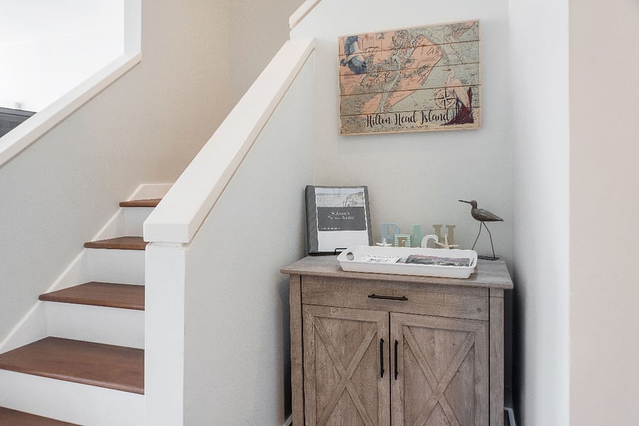 Entry way and stairs - with board games