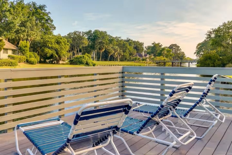 Lagoon deck at Inverness Village. a short 1-block walk.