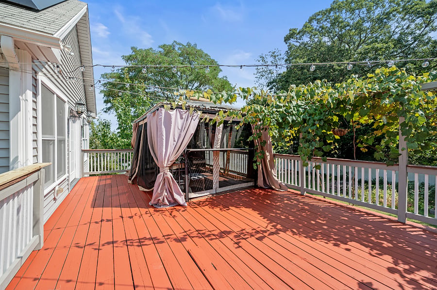 rear deck with covered area