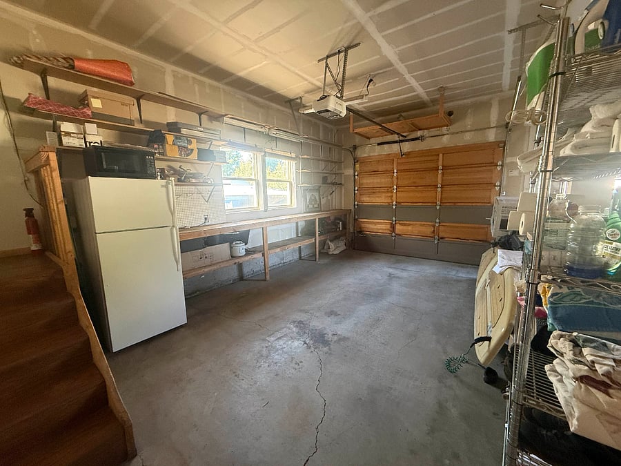 This half of the garage is dedicated to the lower unit.