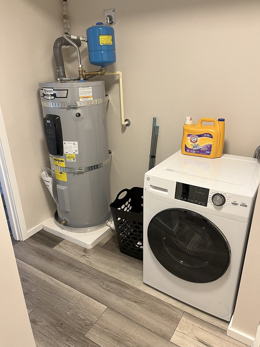 All in one washer/dryer.  Start the laundry before work, come home its clean, fluffy and dry.