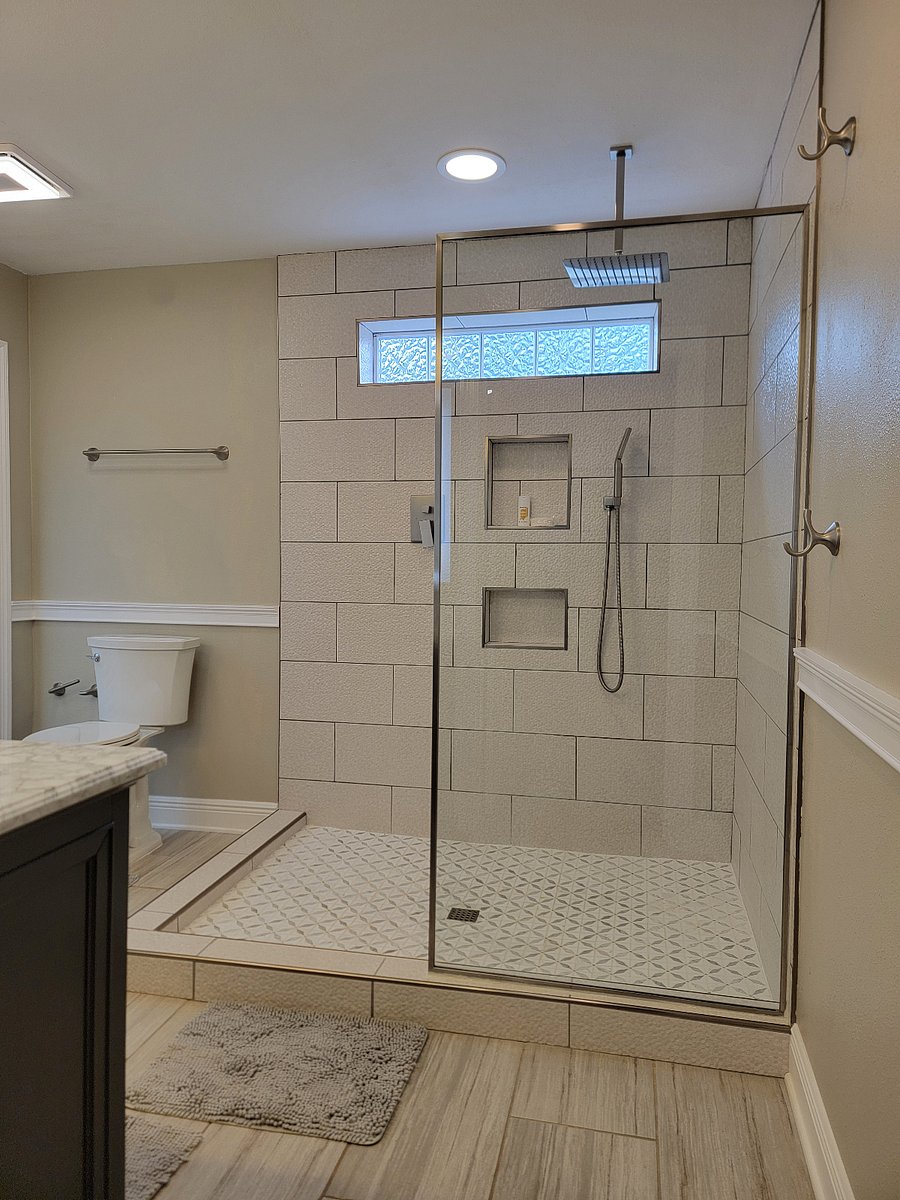 Walk in rainfall shower