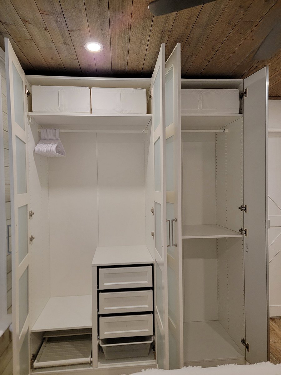 Interior view of armoire closet
