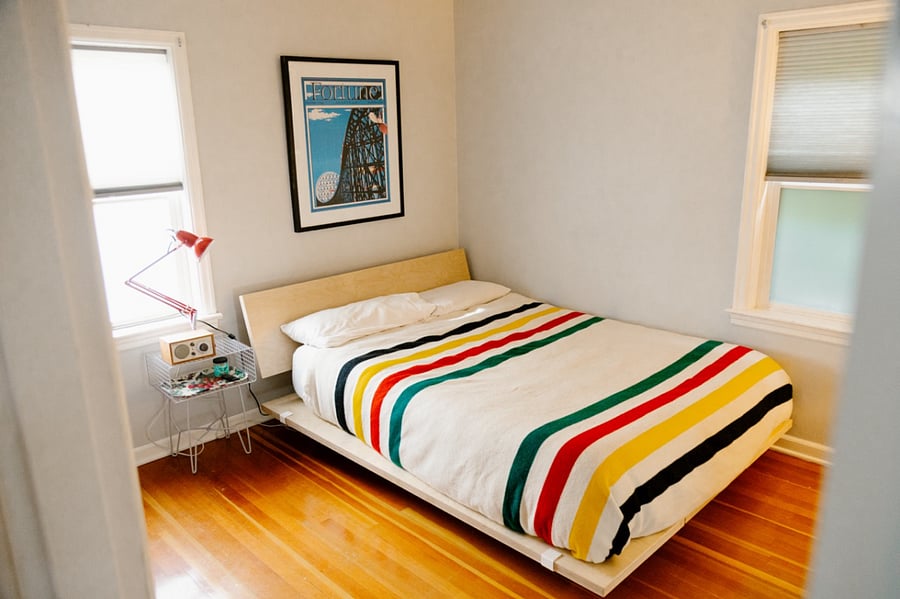 Main floor bedroom. This cozy bedroom is the only one on the main floor. 