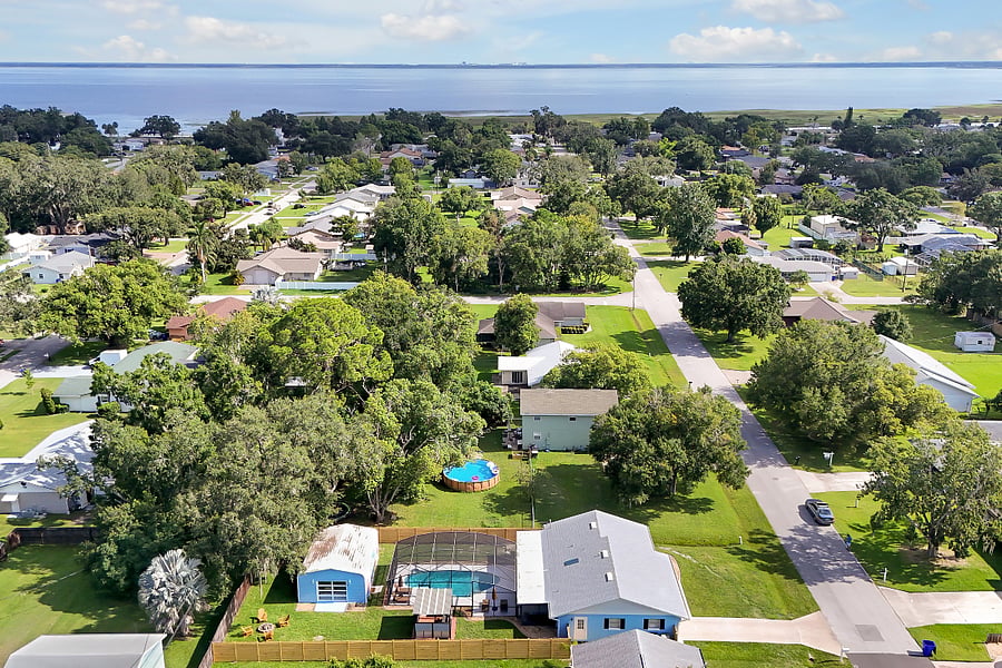 Bird's-eye view! This home is just a few short blocks from the lake.