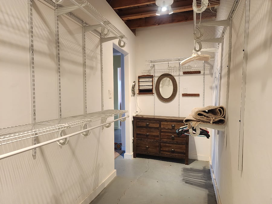Closet with a dresser drawer