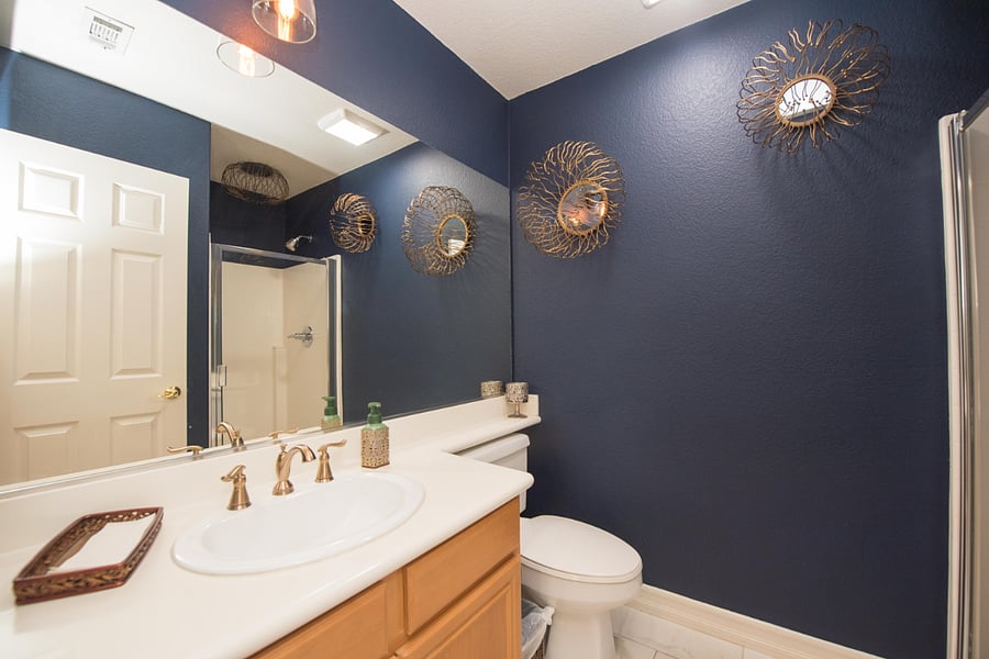 Bathroom with walk in shower First floor next to bedroom.
