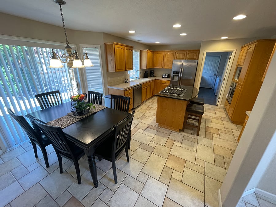 Dining room and kitchen
