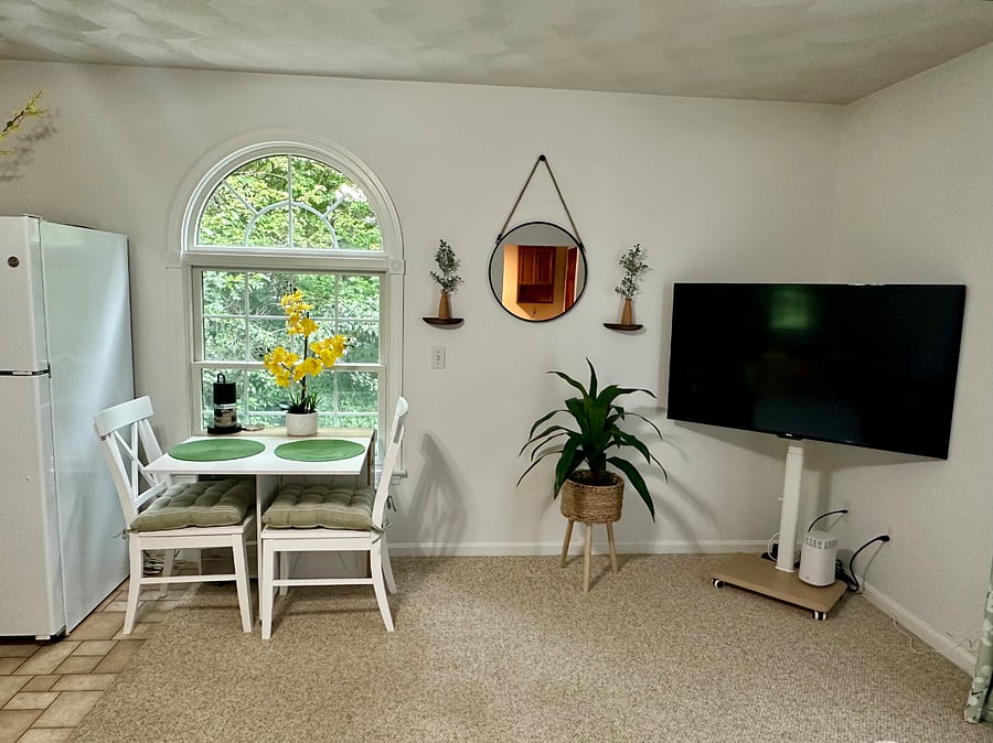 Expandable dining room table - can also function as desk space.