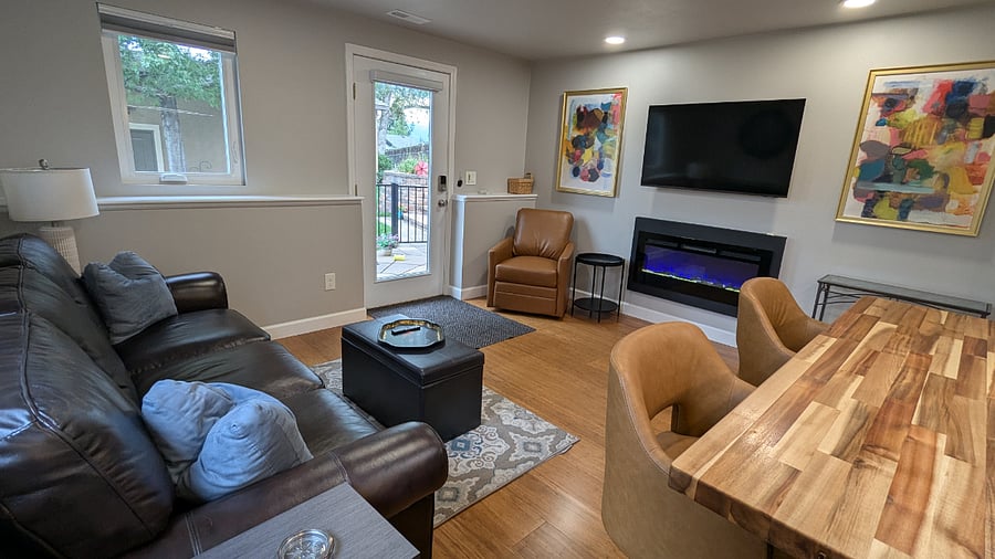 Southern exposure offers great light in the space. Windows all have cellular top down/bottom up shades for your privacy.