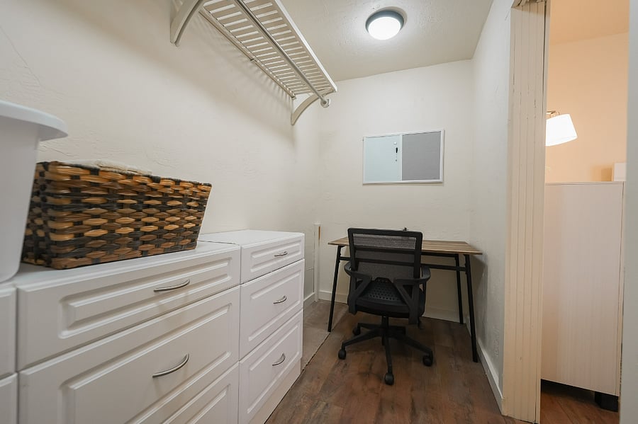 Extra-large walk in closet.