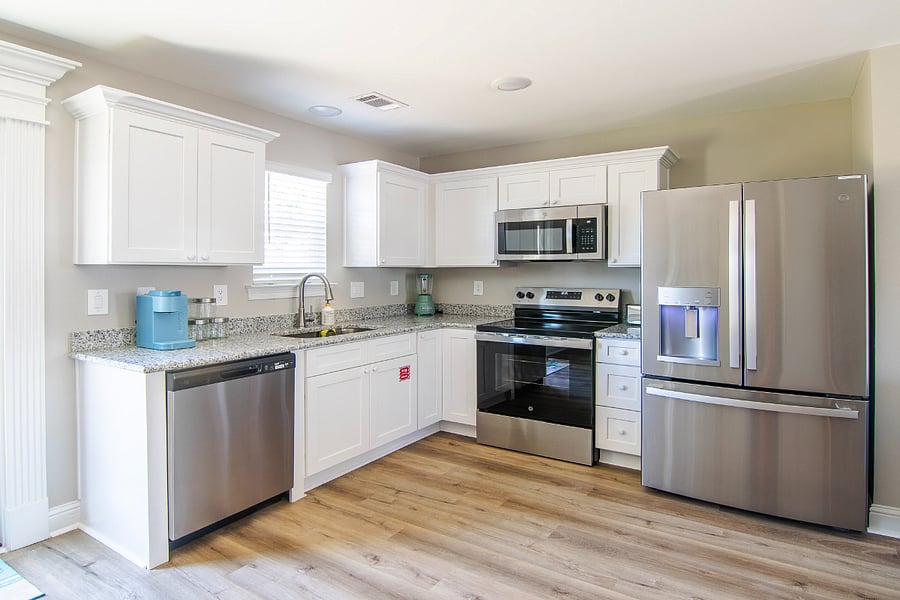 Full kitchen with stainless appliances